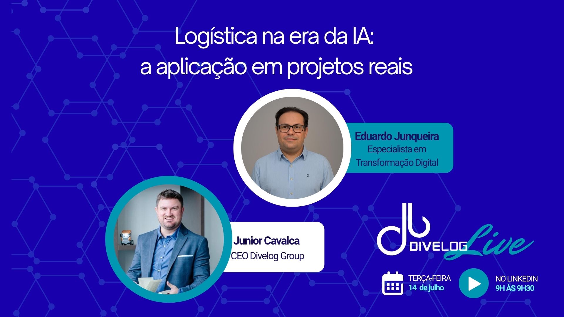 Bate-papo sobre Inteligência Artificial na Logística ao vivo no LinkedIn da Divelog