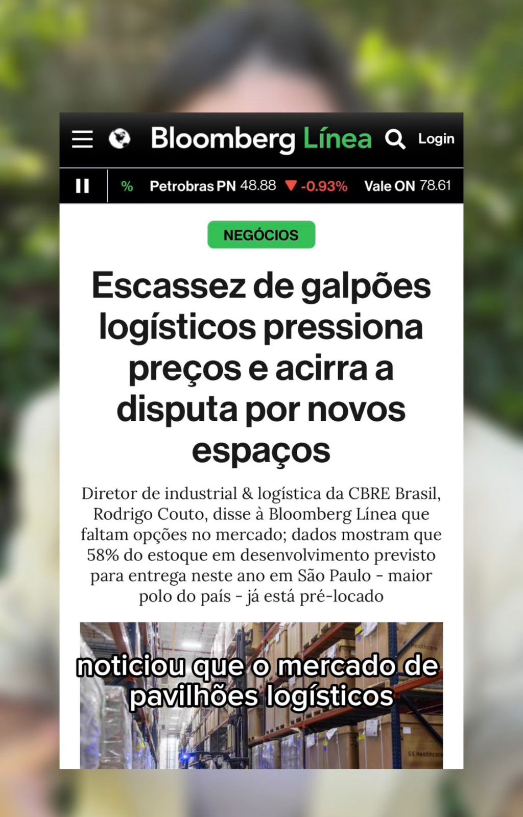 MINUTO DIVELOG: vacância negativa revela demanda aquecida por pavilhões logísticos